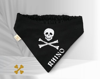 Embroidered Skull Dog Bandana: Custom Pet Bandana