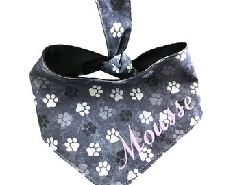 Embroidered Dog Bandana, Personalized Pet Scarf, Custom Puppy Gift