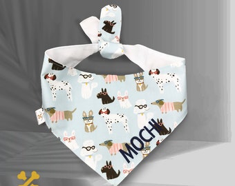 High quality Personalized pet bandana with embroidery name or text, dog or cat scarf Customized embroidered pet bandana Fashion Dog Bandana