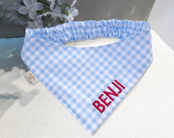 Personalized Dog Bandana with Elastic - cat bandana - Customizable Pet Scarf for Stylish Comfort - any occasion dog gift - checkered bandana