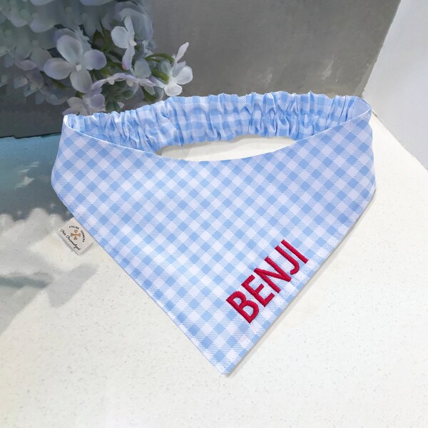 Personalized Dog Bandana with Elastic - cat bandana - Customizable Pet Scarf for Stylish Comfort - any occasion dog gift - checkered bandana