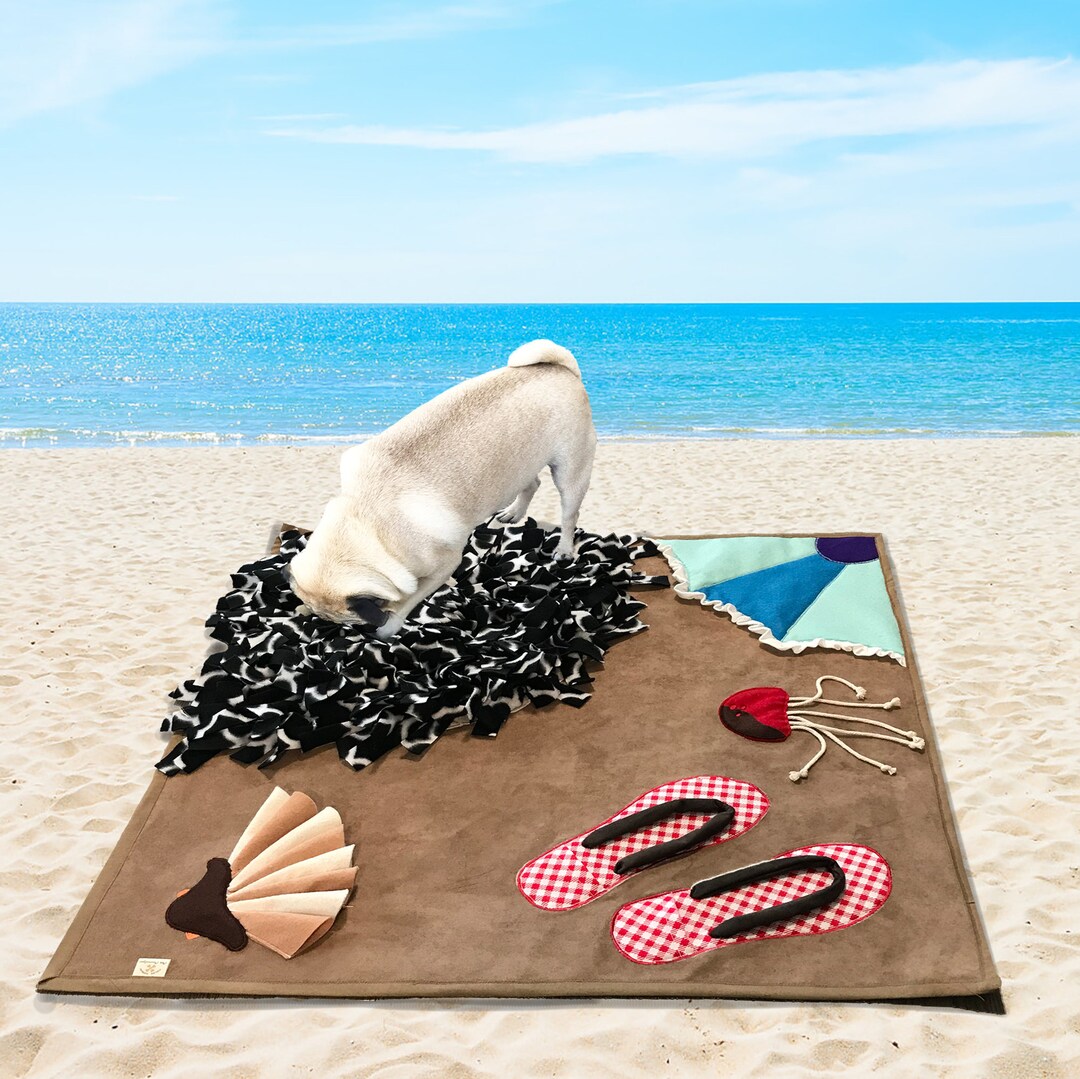 Dog Activity Mat Relax on the Beach Dog Puzzle Play Mat Etsy