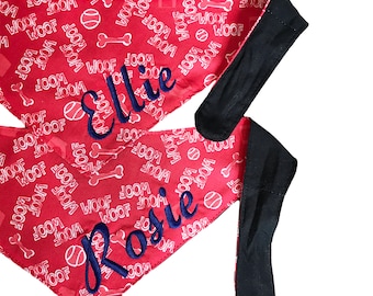 Personalized Embroidered Dog Bandana - Custom Cat Scarf