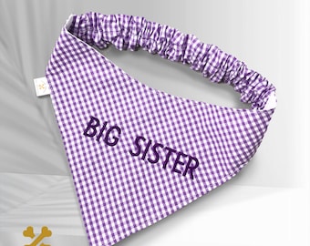 Personalized Plaid Pet Bandana – Embroidered Dog & Cat Scarf, Custom Pet Accessory