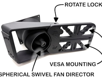 PopsRacer VESA button box mount + Fan multi directional wind simulator