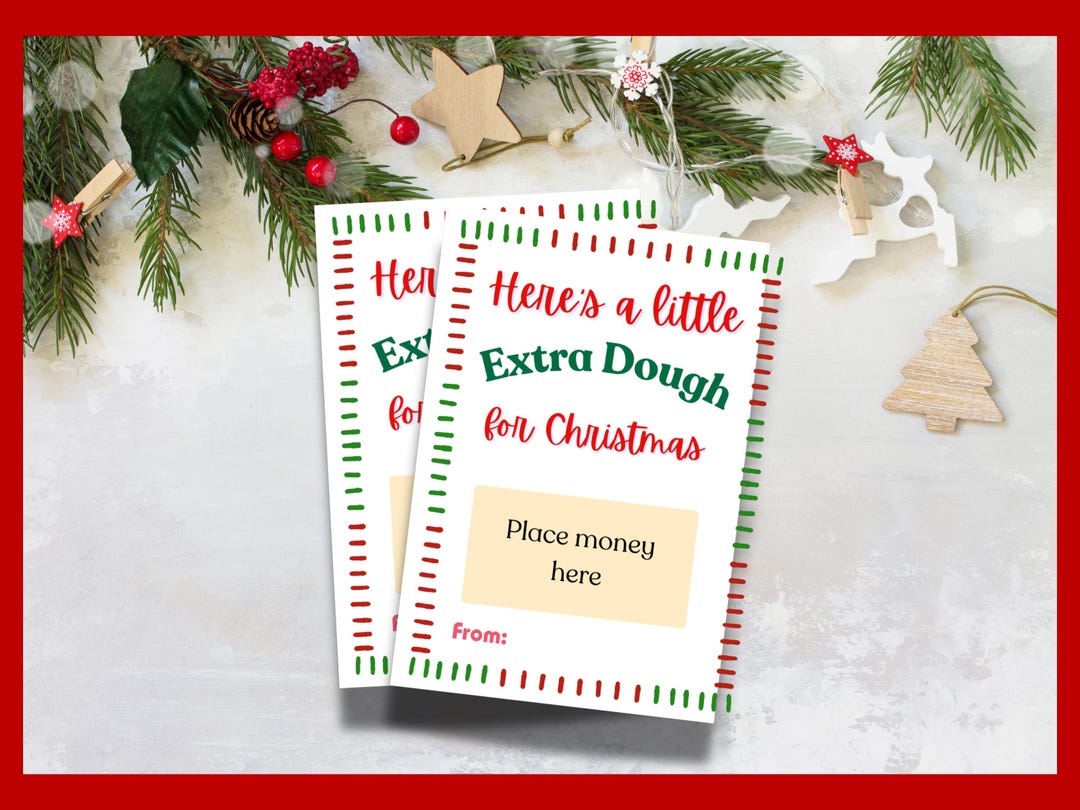 A Little Extra Dough | Christmas Gift Card Holder | Printable Template ...