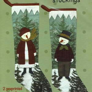 Winter Wonderland by All Through the Night - Pattern 20&quot; x 8&quot; 2 Preprinted Stocking Fronts