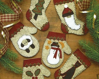Weihnachtliche Wollteppiche von Rachael&#39;s of Greenfield - Kit oder Anleitung