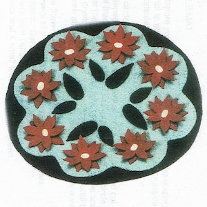Poinsettia Candle Mat by Bouncing Bobbins -  Folk Art Penny Pattern