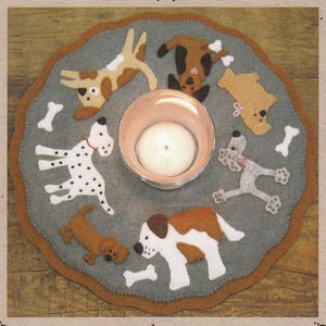 Little Stitchies - Puppy Love Candle Mat From Bareroots