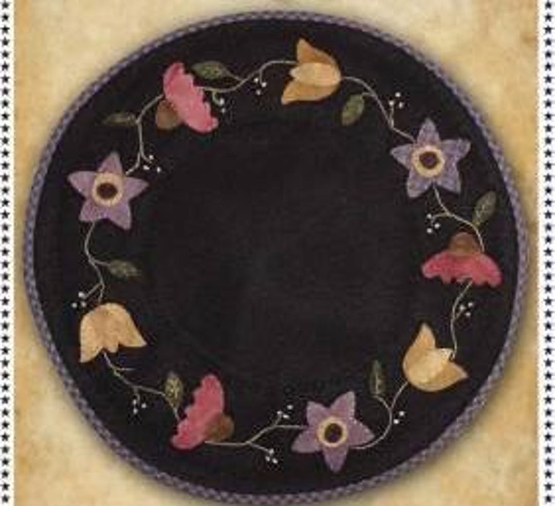 Flower Table Mat Folk Art Penny Pattern by Primitive Gatherings - Etsy