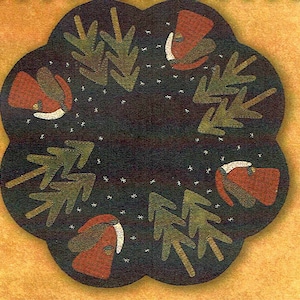 Alter St. Nick Tischset Folk Art Penny Muster von Primitive Gatherings