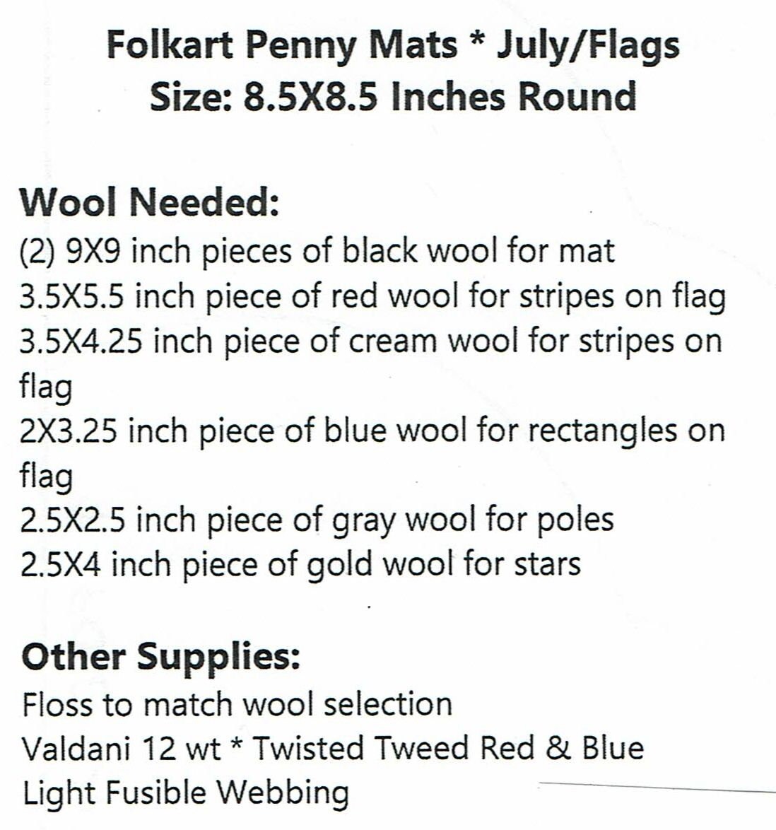 July Penny Mat Folk Art Penny Pattern by Buttermilk Basin - Etsy