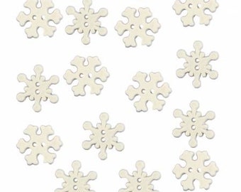 Schneeflocken - Buttons (12 pro Packung)