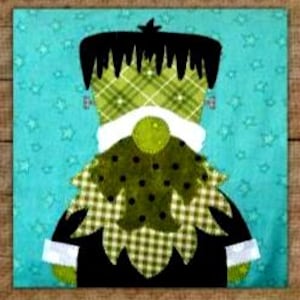 Frankenstein Gnome Precut Fused Applique Pack Folk Art Penny Kit by Whole Country Caboodle