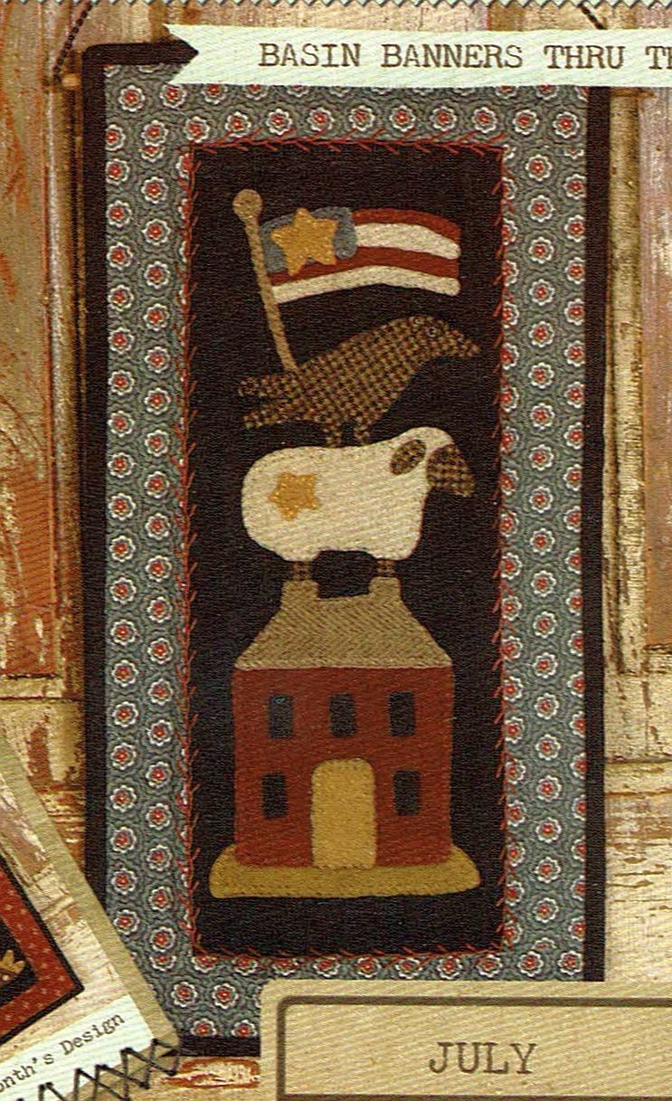 Basin Banners Thru the Year - July Folk Art Penny Pattern by Buttermilk ...
