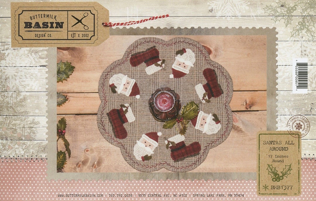 Santas All Around Mat Folk Art Penny Pattern by Buttermilk Basin - Etsy