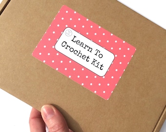 Learn To Crochet ‘Letterbox’ Kit / Gift / Crochet for Beginners with Instructions, Yarn and Hook / Right-handed or left-handed option