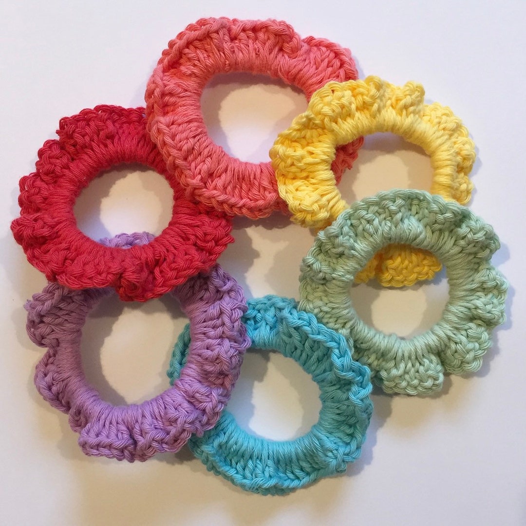 Crochet Your Own Cotton Rainbow Scrunchies Kit / Regalo para - Etsy España