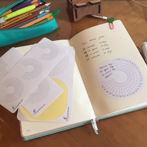 Circle Monthly Tracker Stickers for bullet journal, diary or planner. Habit tracker and activity record