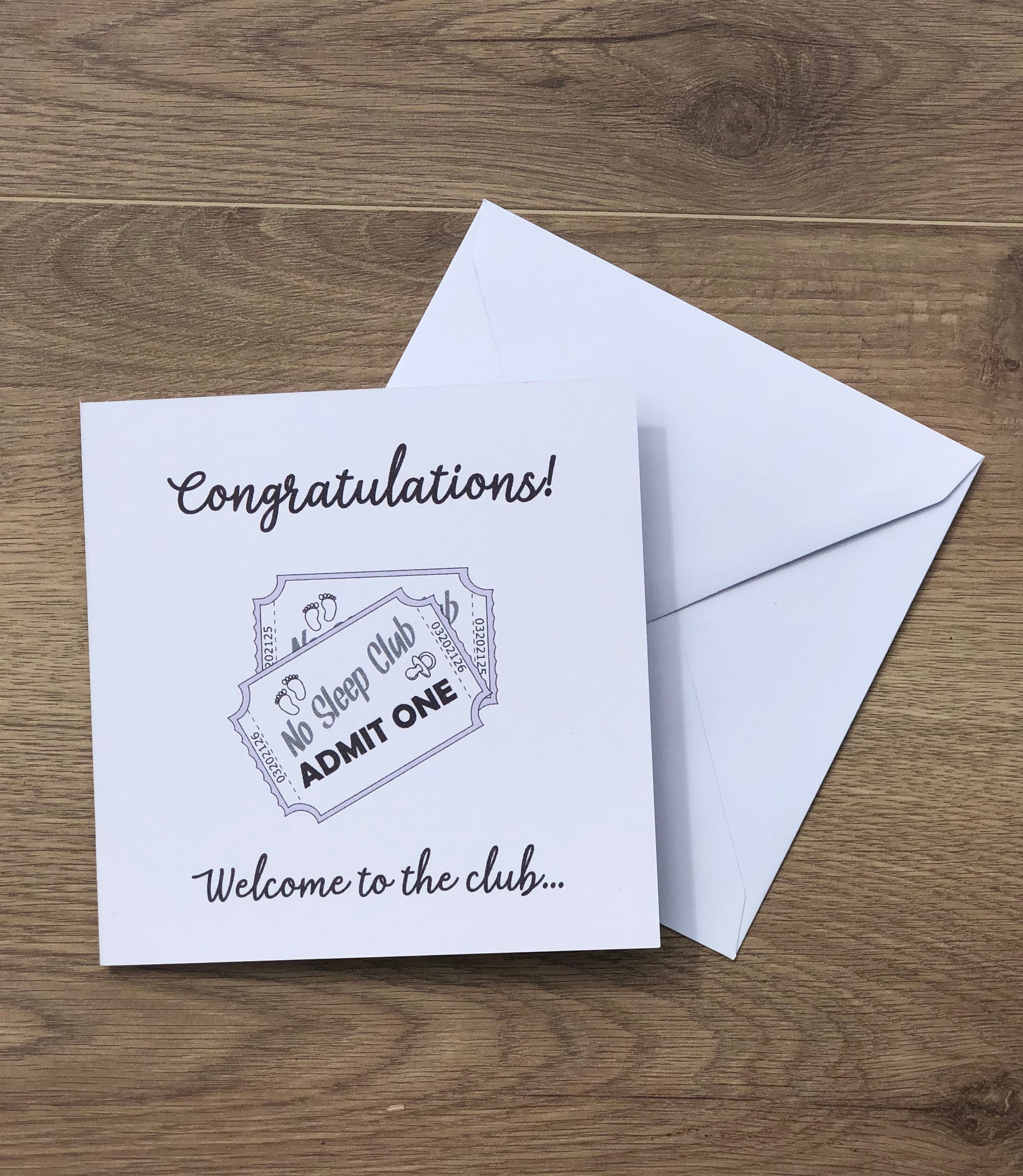 Welcome to the No Sleep Club parents-to-be Card Printed on - Etsy UK