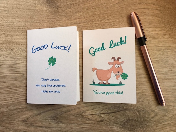 Good Luck Cards Small Note Cards Printed on Recycled Card 