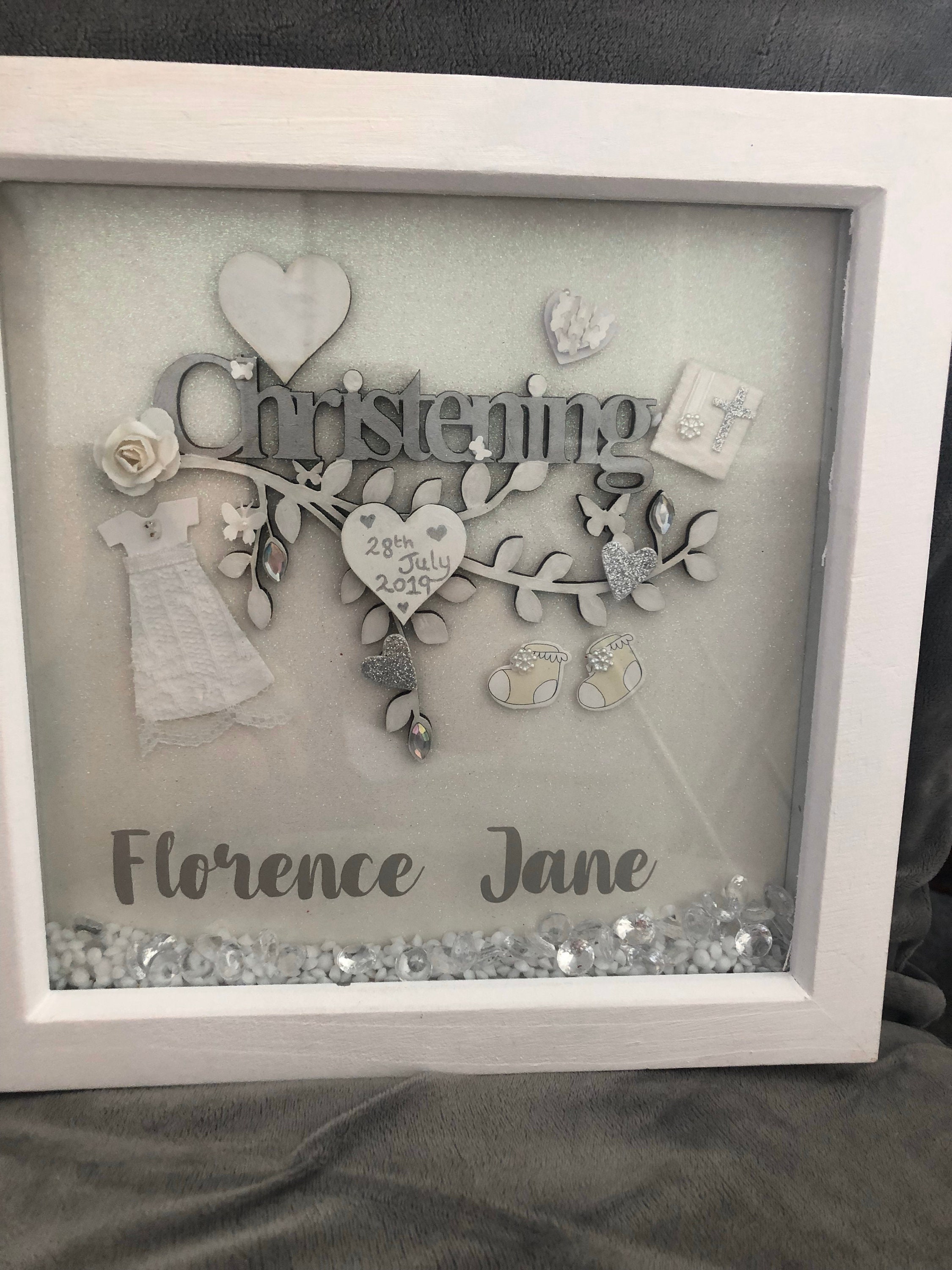 Personalised Christening box frame Etsy