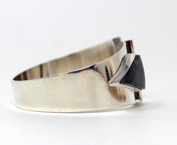 Sterling Silver Modern Cuff with Large Labradorit… - image 5