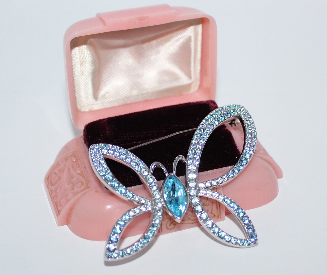 Papillon The Blue Butterflies Swarovski Australian Crystals Lux Watch