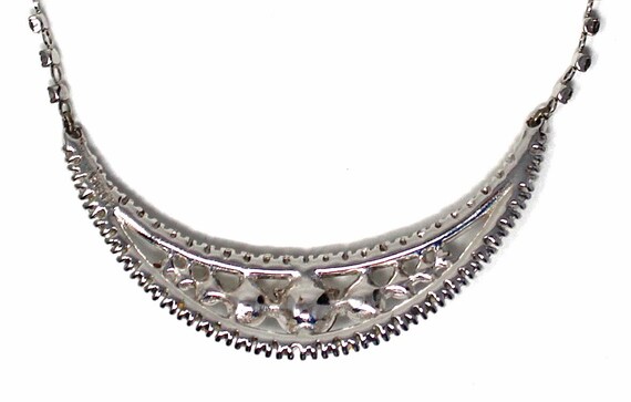 Vintage Signed BOGOFF Clear Rhinestone Necklace w… - image 5