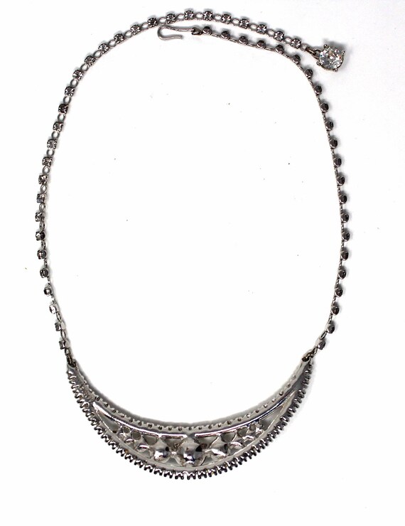 Vintage Signed BOGOFF Clear Rhinestone Necklace w… - image 8