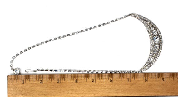 Vintage Signed BOGOFF Clear Rhinestone Necklace w… - image 10