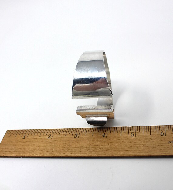 Sterling Silver Modern Cuff with Large Labradorit… - image 9
