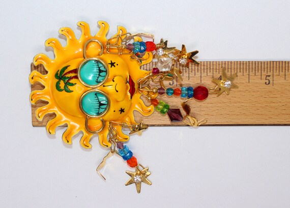 Lunch at the Ritz Signed Large Yellow Sun Brooch … - image 6