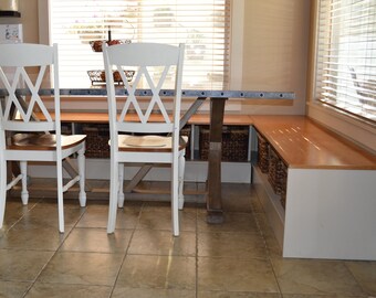Custom Banquet Seating with Built-In Storage for Baskets