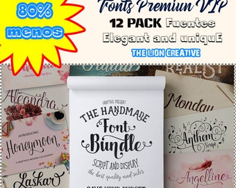 Sale 90% Discount Pack 12 fonts Premium VIP fonts, Digital font