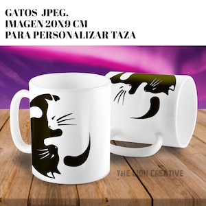 Template to Sublimate Mug Cats ying yang JPEG, image sublimation mug sublimation mug templates cats, mug sublimation designs