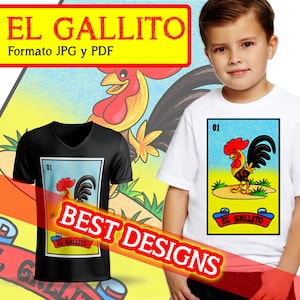 El GALLITO Loteria Mexicana original clasica jpg ,   lottery cards mexican colección mexican loteria JPG digital download sublimation design