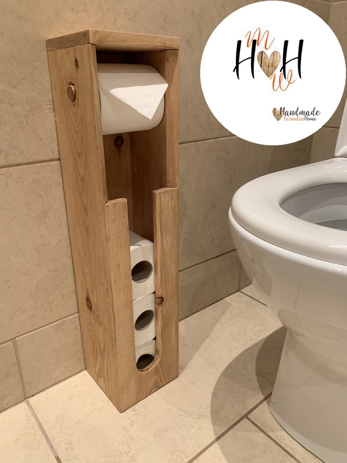 Handmade Wooden Toilet Roll Stand Etsy UK