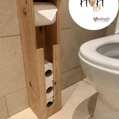 Handmade Wooden Toilet Roll Stand Etsy UK