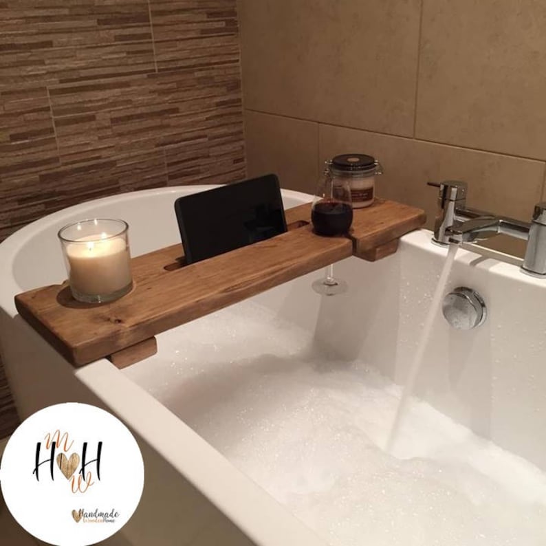 Bespoke Handmade Wooden Bath Caddy Etsy UK