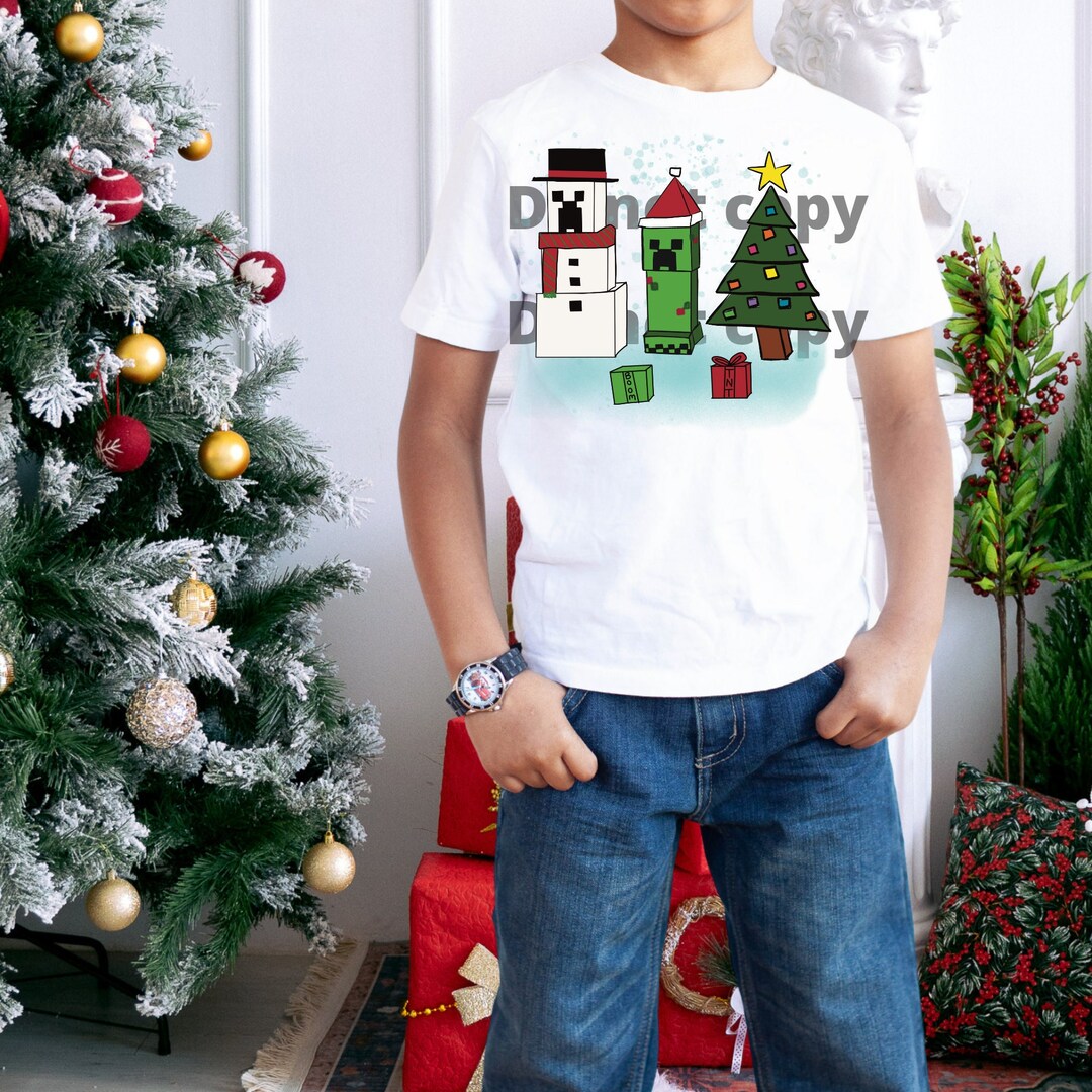 Minecraft Inspired Christmas Png - Etsy