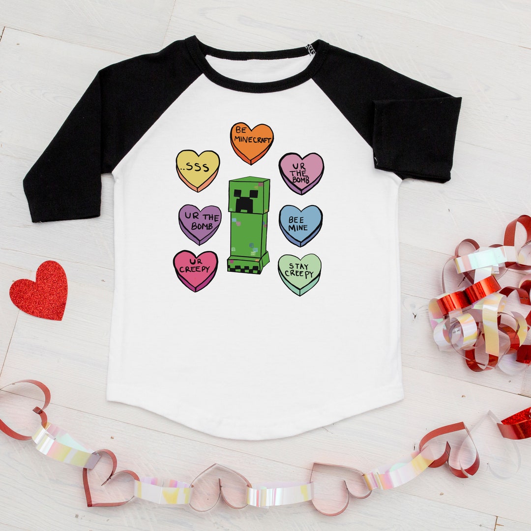 Minecraft Inspired Valentine's Day Raglan - Etsy