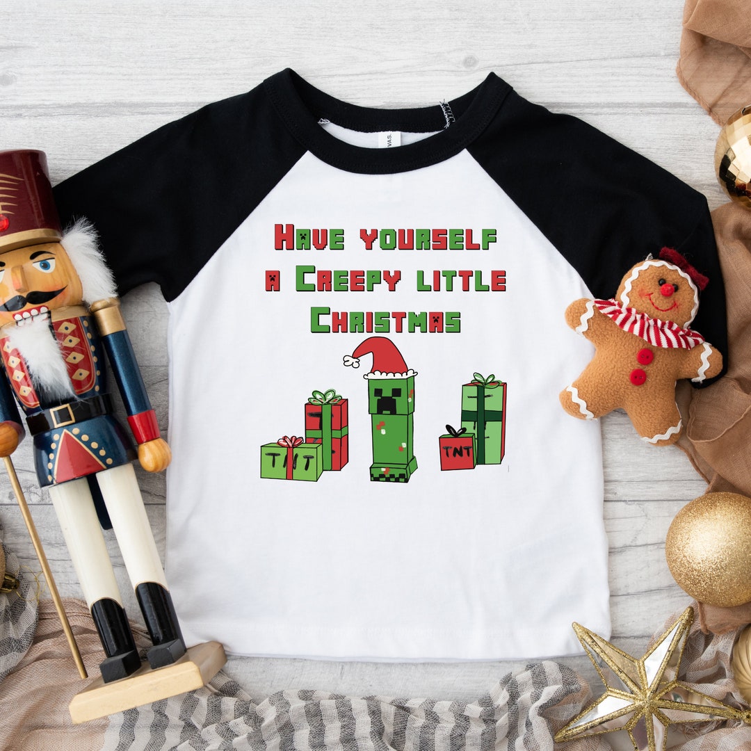 Minecraft Inspired Christmas Raglan - Etsy
