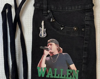 Morgan Wallen Upcycled Denim Shoulder/Crossbody Purse made from Recycled Jeans