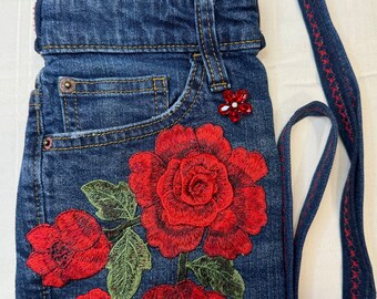 Upcycled denim schouder-/crossbodytas gemaakt van gerecyclede jeans