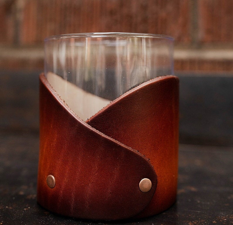 Lindy Leather Rocks Glass