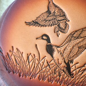 Leather Duck Pattern Leather Coaster Set - Duck, Mallard Duck - Etsy