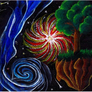 Originale pittura aclica Space Island