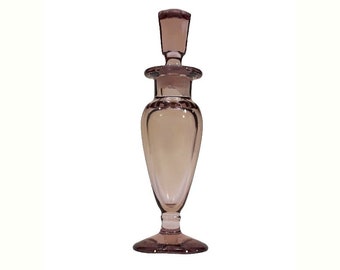 Antiguo frasco de perfume cónico Martinsville, estilo reina Ana, de vidrio morado amatista, estilo Art Déco.